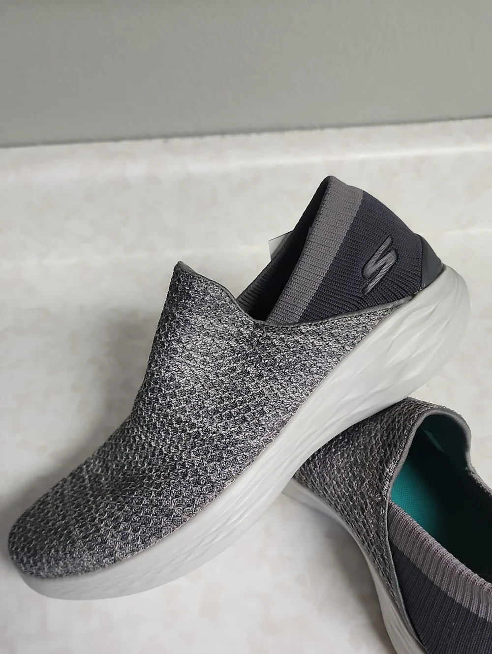 Skechers GOwalk Slip-On Knit Walking Shoes - Gray womens 7.5 number 3502